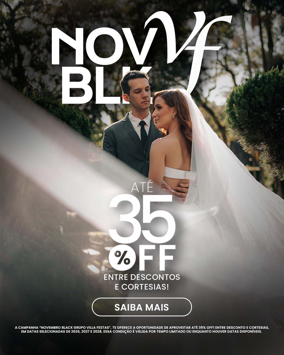 Novembro Black GVF: Aproveite até 35% OFF, entre descontos e cortesias, para datas selecionadas! Saiba mais…